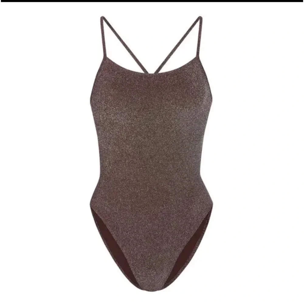 🤎SKIMS SWIM GLITTER SWIMSUIT COCOA XXS